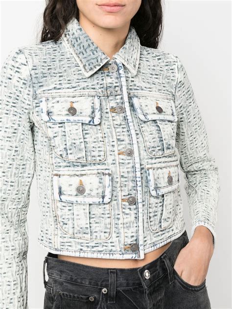 Monogram Printed Denim Jacket .